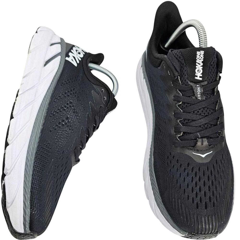 Hoka One One Women's Black and White Sneakers